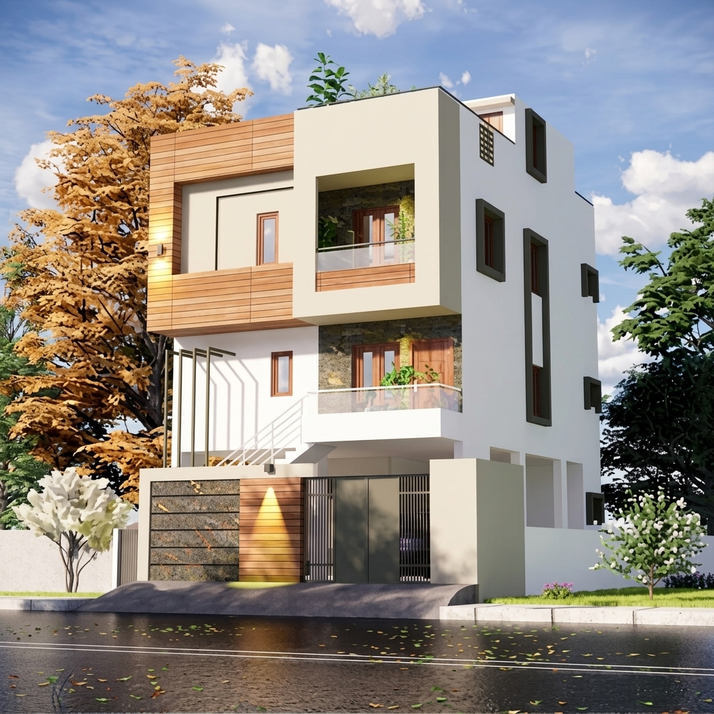 3D Elevation Design - Kathriguppe